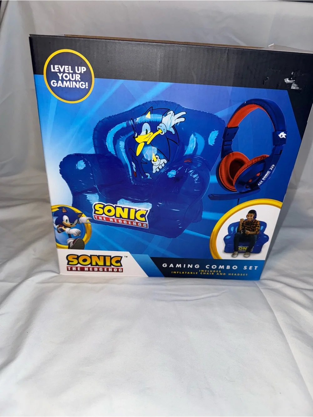 Blue Gaming Combo Set - Inflatable Chair & Headset